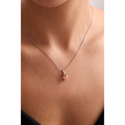 Family Birthstone Necklace, Diamond Style Single Stone