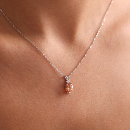 Family Birthstone Necklace as Christmas Gift, Diamond Cut, Single Zircone Stone