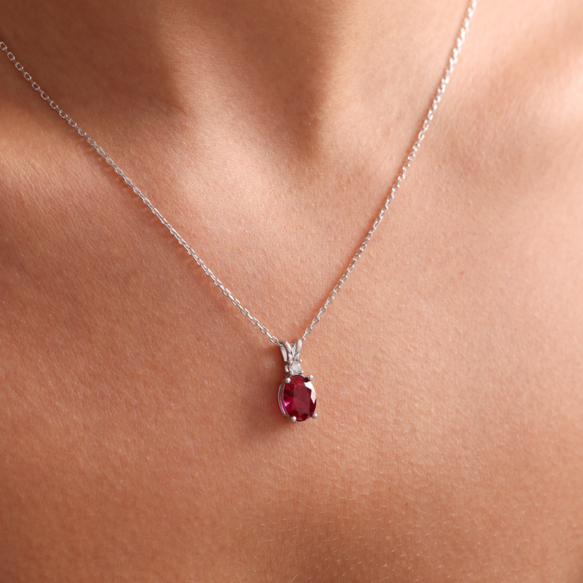 Family Birthstone Necklace as Christmas Gift, Diamond Cut, Single Zircone Stone