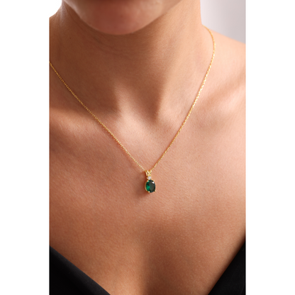 Family Birthstone Necklace, Diamond Style Single Stone