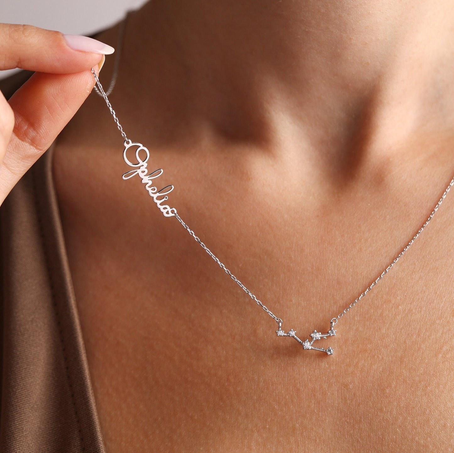 Zodiac Name Necklace as Mother Gift, Christmas Gift to Family and Friend