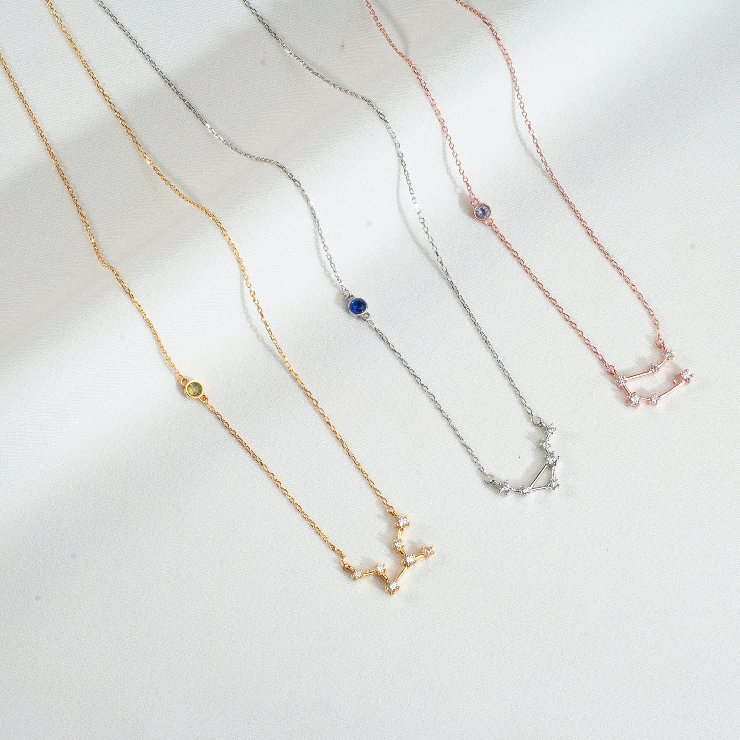 Birthstone and Zodiac Necklace, Special Constellation Christmas Gift, Astrology Mother Gift