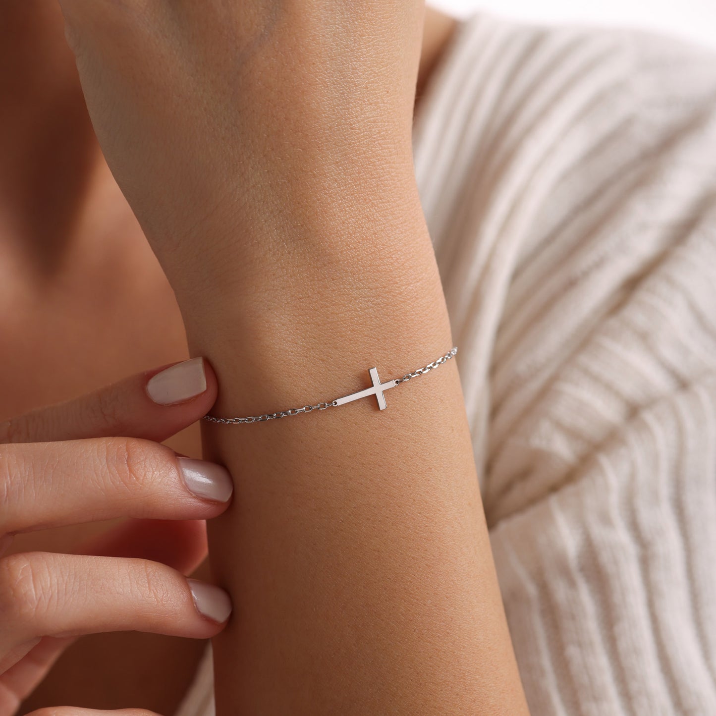 Cross Bracelets for Women, Sterling Silver Jewel Christmas Gifts