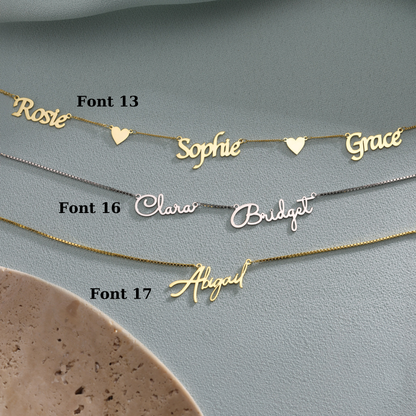 Multiple Name Necklace, Dainty Christmas Gift, Memorable Mother Gift