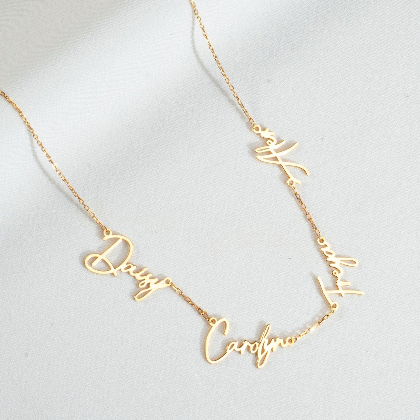 Silver Name Necklace, Custom Mother Gift with Kids Names, Memorable Christmas Gift