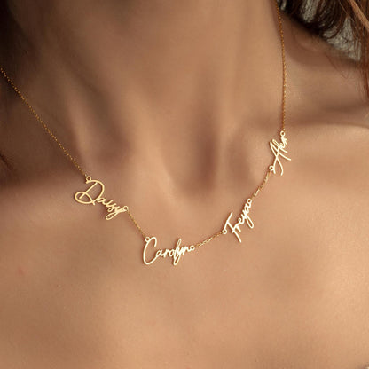 Name Necklace with Multiple Charms as Mother Gift, Memorable Christmas Gift to Loved One