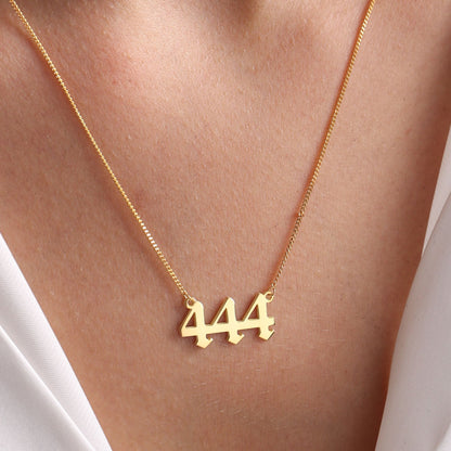 Angel Lucky Number and Initial Necklace