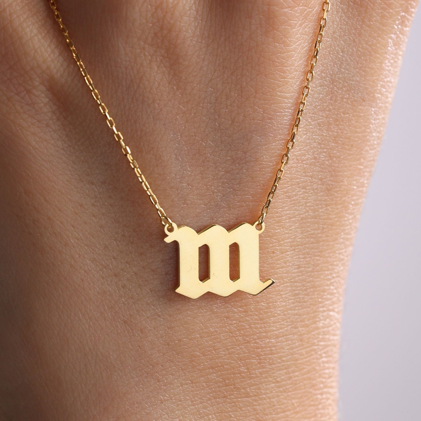 Angel Lucky Number and Initial Necklace