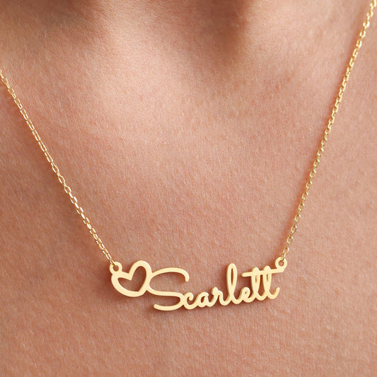 Name Necklace with Heart, Sweet Way of Expressing Your Love