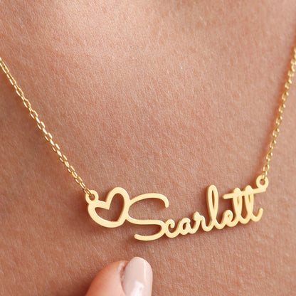 Name Necklace with Heart, Sweet Way of Expressing Your Love