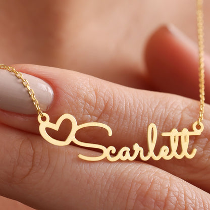 Name Necklace with Heart, Sweet Way of Expressing Your Love