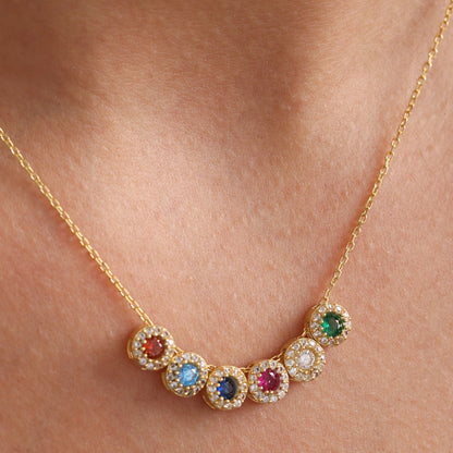 Family Birthstone Necklace, Christmas Gift to Family Members