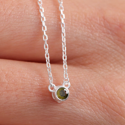 Family Birthstone Necklace, Round Birth Month Stones