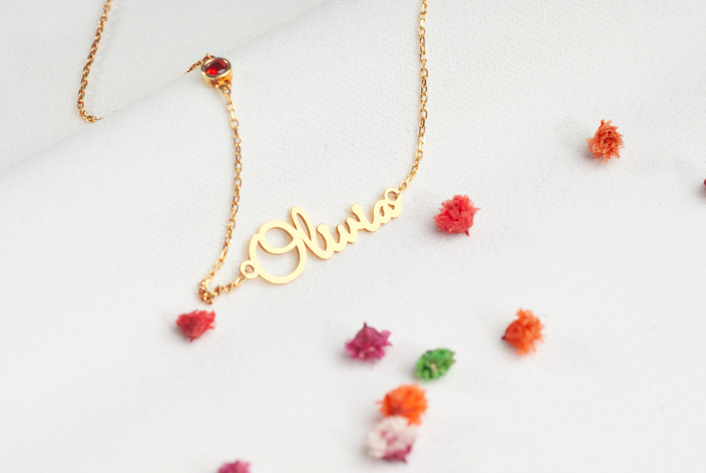 Name Necklace with Custom Birthstone, Specific Christmas Gift Idea for Mother